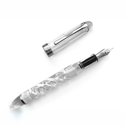 Diagonal view of the Hex Pens DNA Lucent Fountain Pen