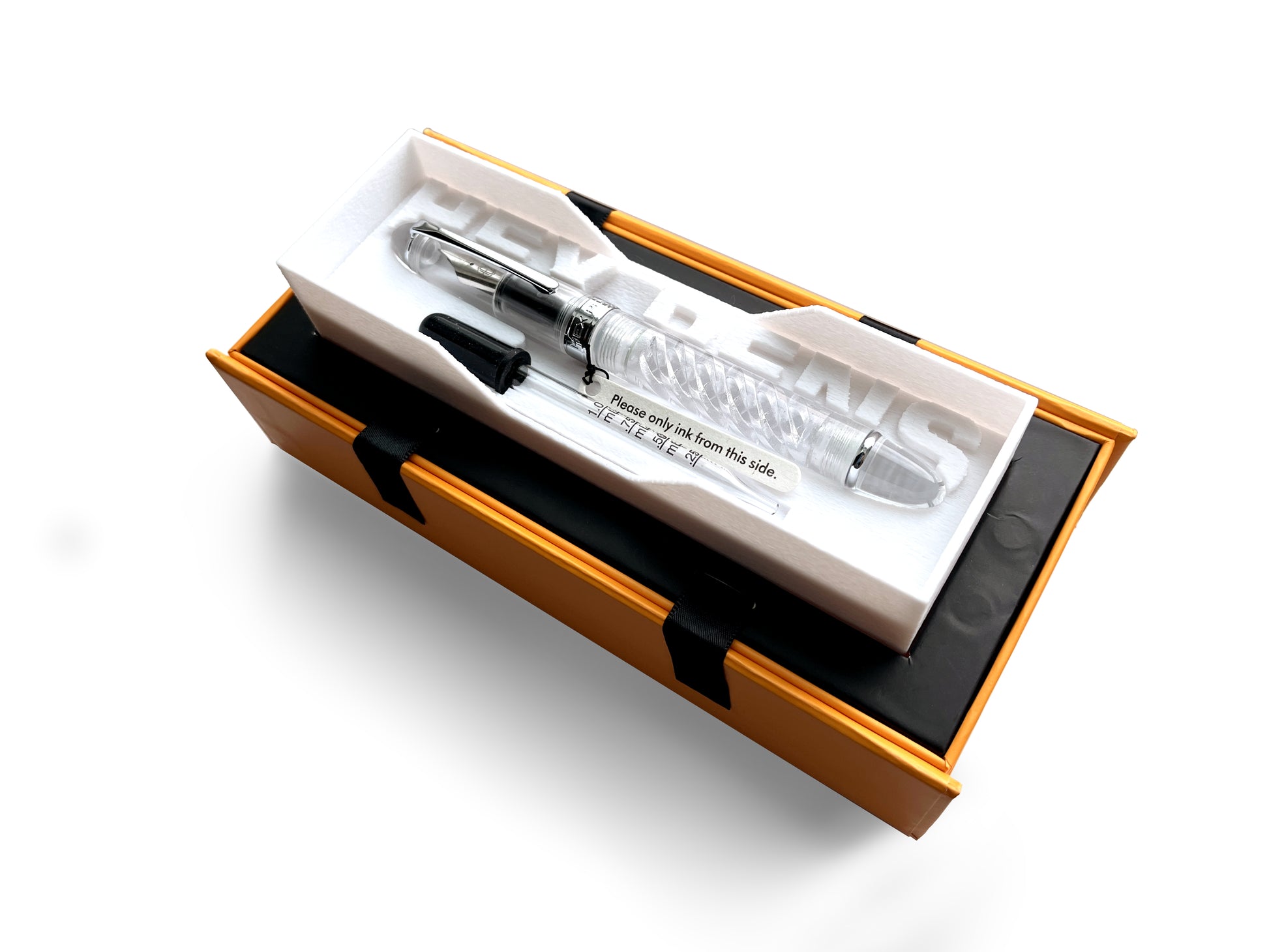 Hex Pens Triple Twist Lucent Box Packaging Opened Right Diagonal View