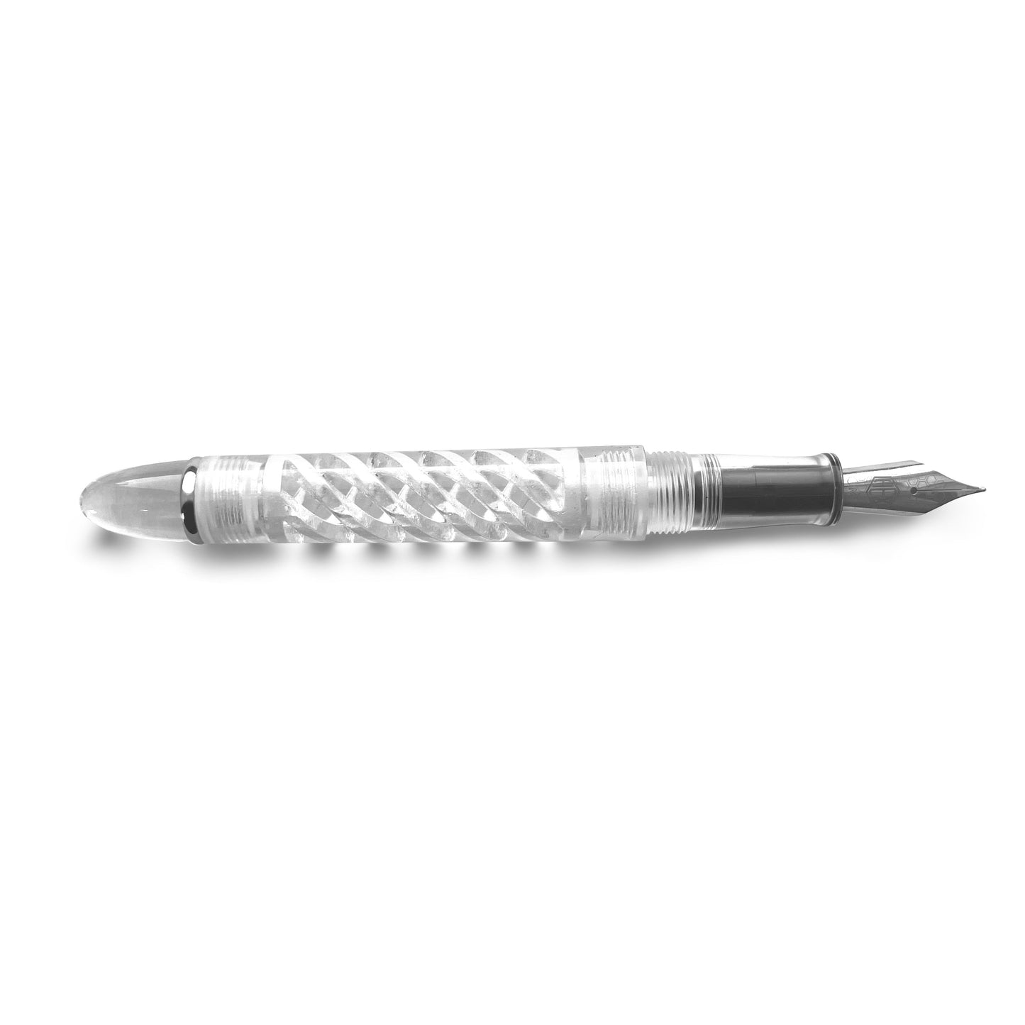 Hex Pens Triple Twist Lucent Fountain Pen Uncapped Top View